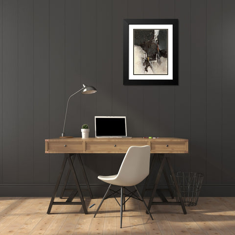 Escarbille Black Modern Wood Framed Art Print with Double Matting by Marchi
