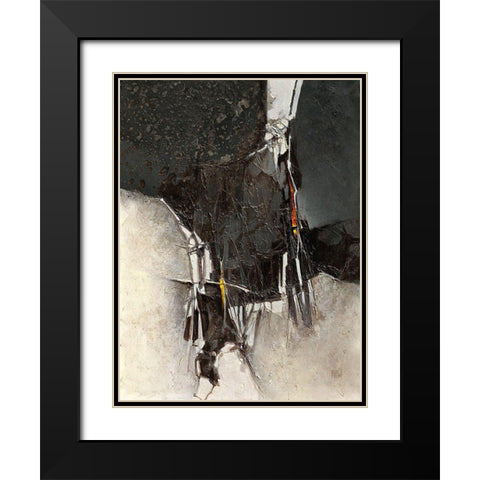Escarbille Black Modern Wood Framed Art Print with Double Matting by Marchi