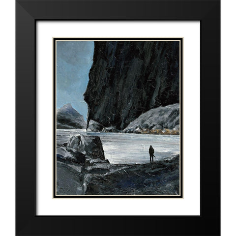 Solitude Black Modern Wood Framed Art Print with Double Matting by Marchi