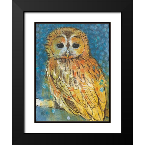 Eule Black Modern Wood Framed Art Print with Double Matting by Botman, Loes