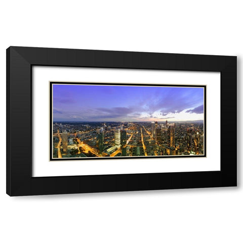 Frankfurt Panorama beleuchtet Panoramadetail Black Modern Wood Framed Art Print with Double Matting by Fischer, Rolf