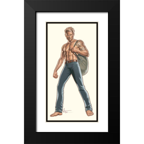 Sailorman Black Modern Wood Framed Art Print with Double Matting by Hitte, Patrick