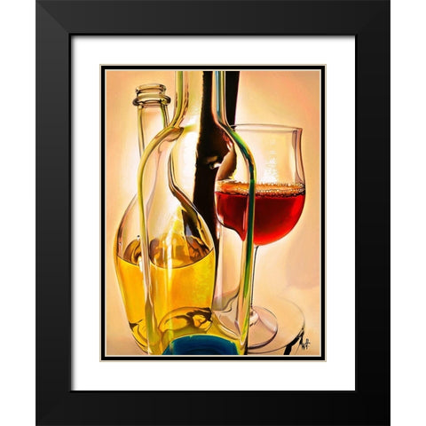 Effet doptique Black Modern Wood Framed Art Print with Double Matting by Heneuy, William
