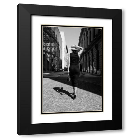 Berlin Catwalk Black Modern Wood Framed Art Print with Double Matting by Stein, Oliver