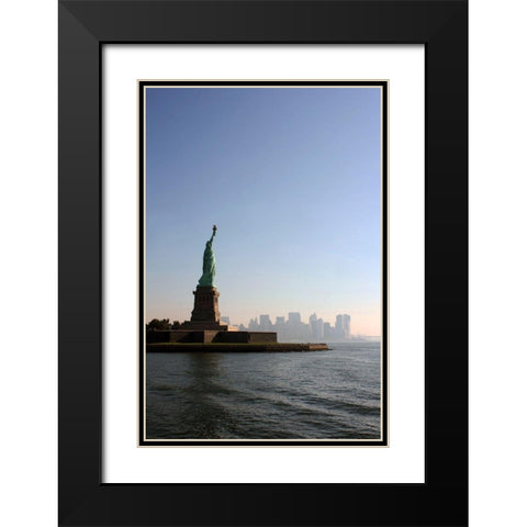 Liberty leading the City Black Modern Wood Framed Art Print with Double Matting by Terrible, Aurelien