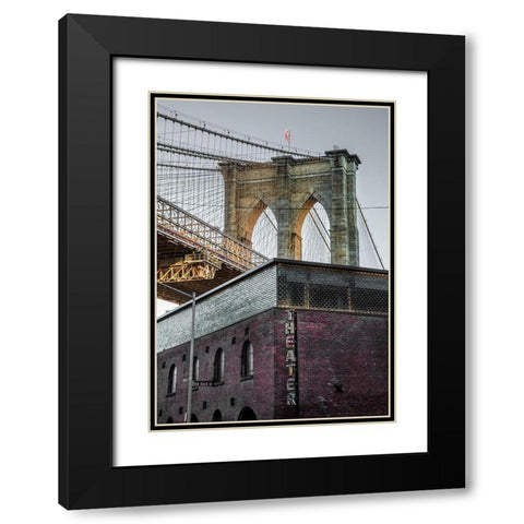 Brooklyn Theater Black Modern Wood Framed Art Print with Double Matting by Ronin