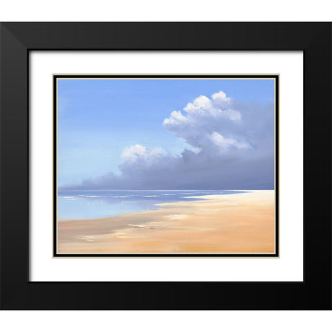 Birds on the Beach Black Modern Wood Framed Art Print with Double Matting by Groenhart, Jan