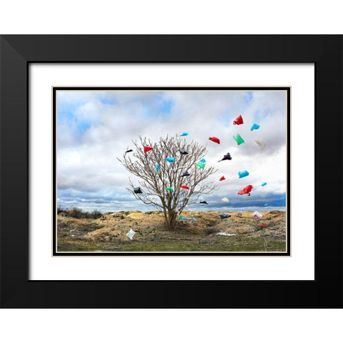 Pause Número V Black Modern Wood Framed Art Print with Double Matting by Vallinas Prieto, Miguel