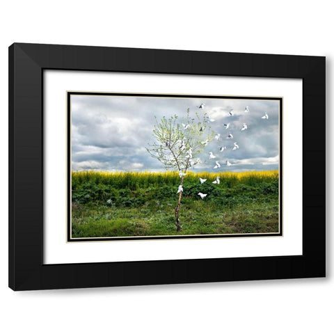 Pause Número VII Black Modern Wood Framed Art Print with Double Matting by Vallinas Prieto, Miguel