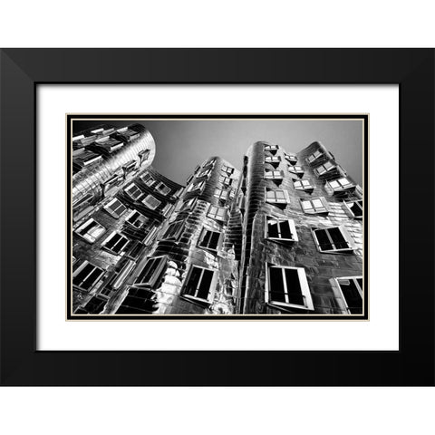 Gehry Bauten Dusseldorf Black Modern Wood Framed Art Print with Double Matting by Fischer, Rolf