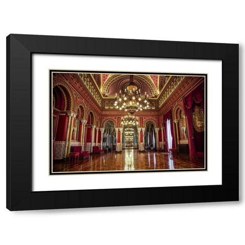 City Hall Black Modern Wood Framed Art Print with Double Matting by Ronin