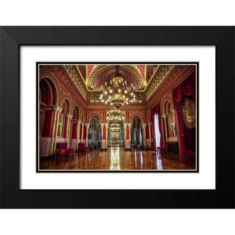 City Hall Black Modern Wood Framed Art Print with Double Matting by Ronin