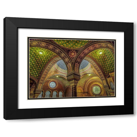 Colourful Synagoge I Black Modern Wood Framed Art Print with Double Matting by Ronin