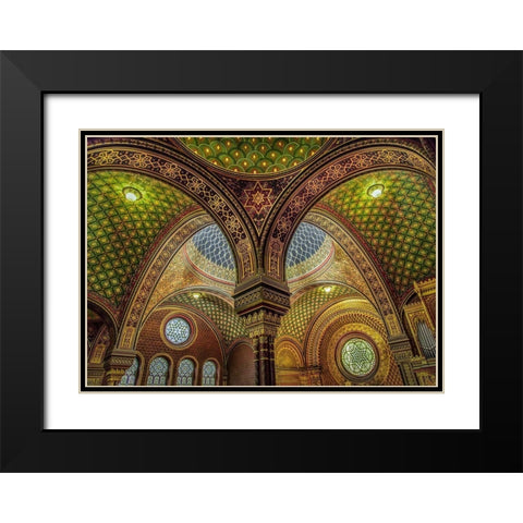 Colourful Synagoge I Black Modern Wood Framed Art Print with Double Matting by Ronin