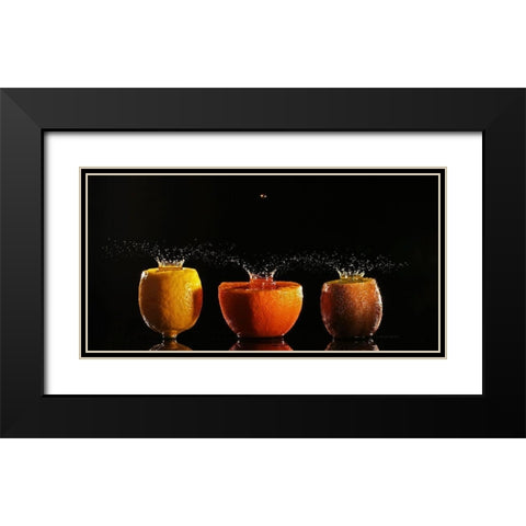 Trilogie Fruits II Black Modern Wood Framed Art Print with Double Matting by Sanchez, Manuel