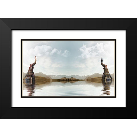 Mister and Misses Gemstone Black Modern Wood Framed Art Print with Double Matting by Hillert, Peter