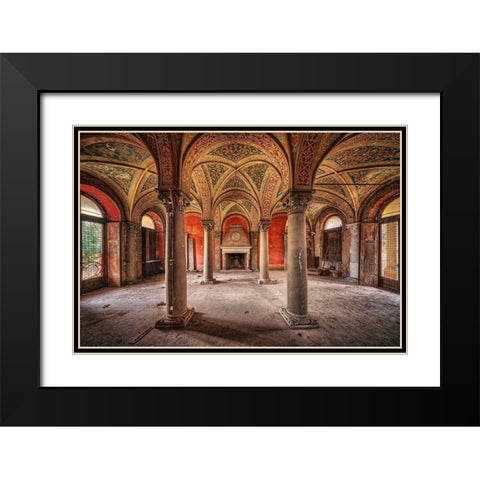 By the Fireplace Black Modern Wood Framed Art Print with Double Matting by Haker, Matthias