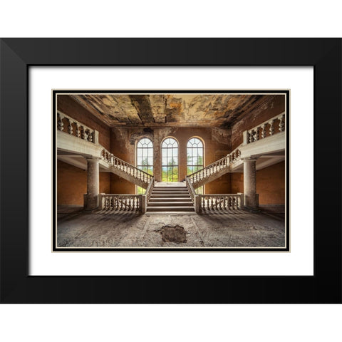 In Between Black Modern Wood Framed Art Print with Double Matting by Haker, Matthias