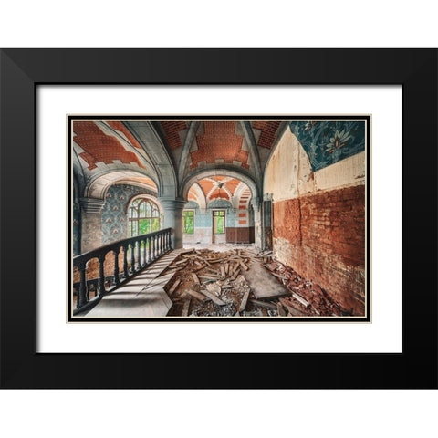 Sandcastles Black Modern Wood Framed Art Print with Double Matting by Haker, Matthias