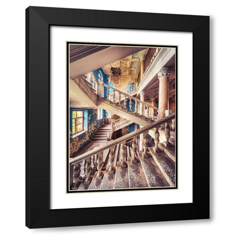 Scalae Black Modern Wood Framed Art Print with Double Matting by Haker, Matthias
