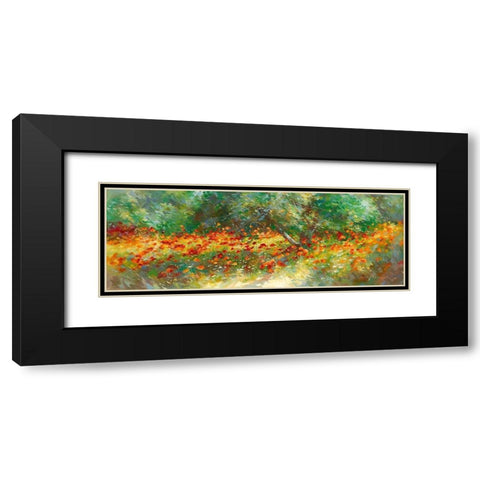 Champ des Cocquelicots Black Modern Wood Framed Art Print with Double Matting by Messely, Johann