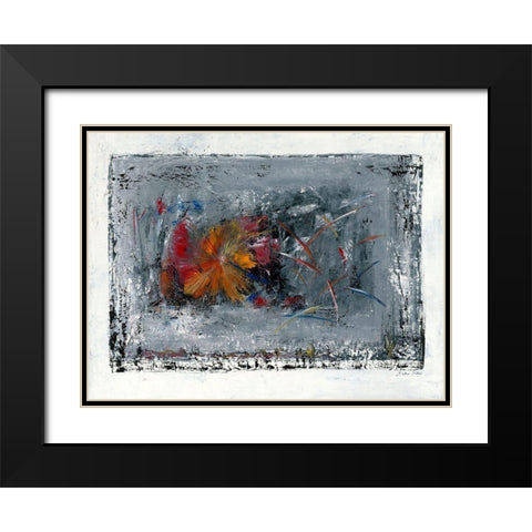 Mohnblumen abstrakt Black Modern Wood Framed Art Print with Double Matting by Arns-Muller, Monika