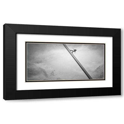 Man walking the Sky Black Modern Wood Framed Art Print with Double Matting by Stein, Oliver