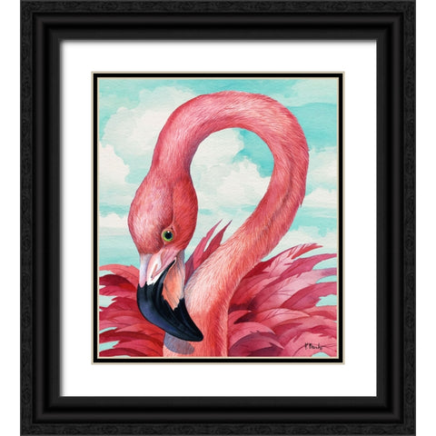 Fab Flamingo Black Ornate Wood Framed Art Print with Double Matting by Brent, Paul