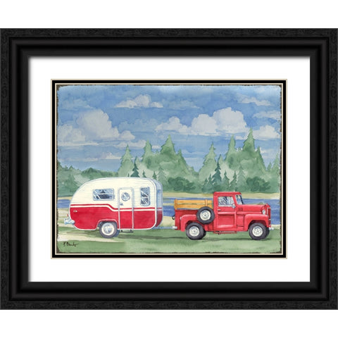 Campground Pass Black Ornate Wood Framed Art Print with Double Matting by Brent, Paul