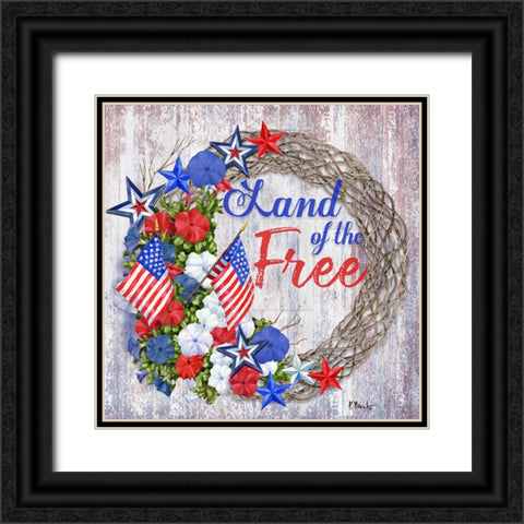 Patriotic Wreath III Black Ornate Wood Framed Art Print with Double Matting by Brent, Paul