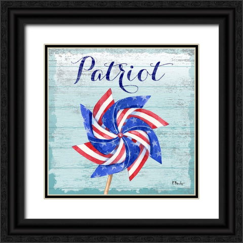 Patriotic Pinwheel IV Black Ornate Wood Framed Art Print with Double Matting by Brent, Paul