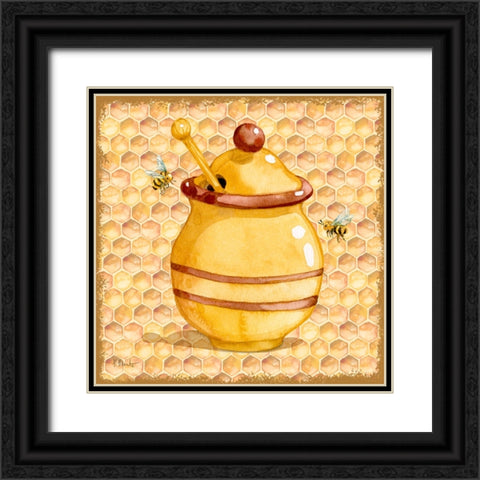 Honey Pot I - Honeycomb Black Ornate Wood Framed Art Print with Double Matting by Brent, Paul