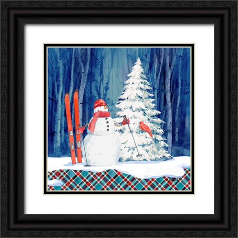 Frosted Snowman III Black Ornate Wood Framed Art Print with Double Matting by Brent, Paul
