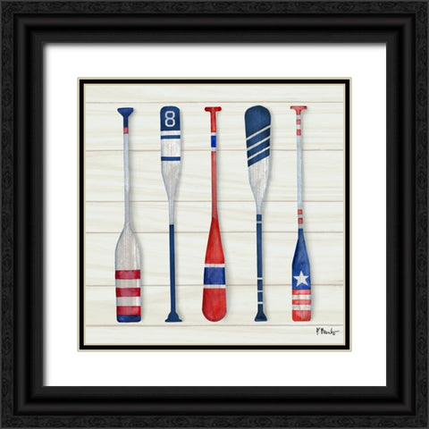 Port Oars I Black Ornate Wood Framed Art Print with Double Matting by Brent, Paul