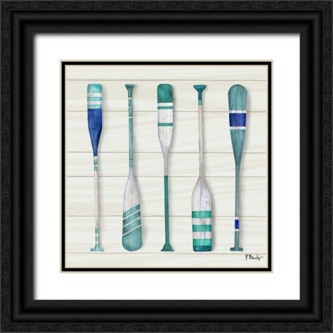 Port Oars II Black Ornate Wood Framed Art Print with Double Matting by Brent, Paul