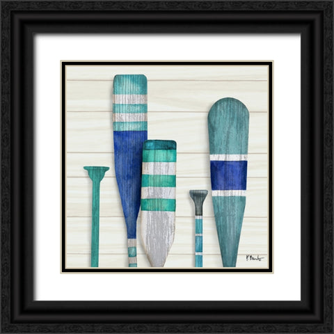 Port Oars IV Black Ornate Wood Framed Art Print with Double Matting by Brent, Paul