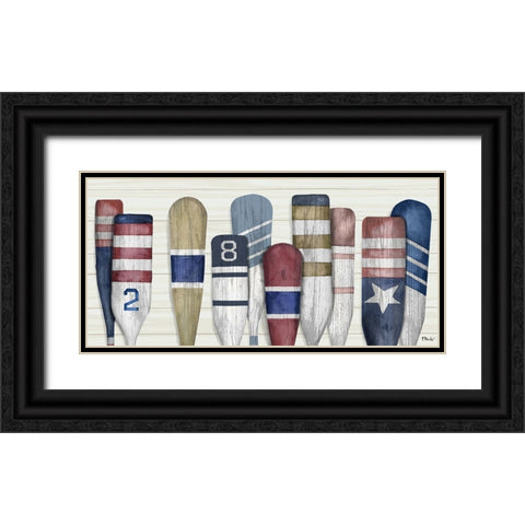 Port Oars Horizontal Black Ornate Wood Framed Art Print with Double Matting by Brent, Paul