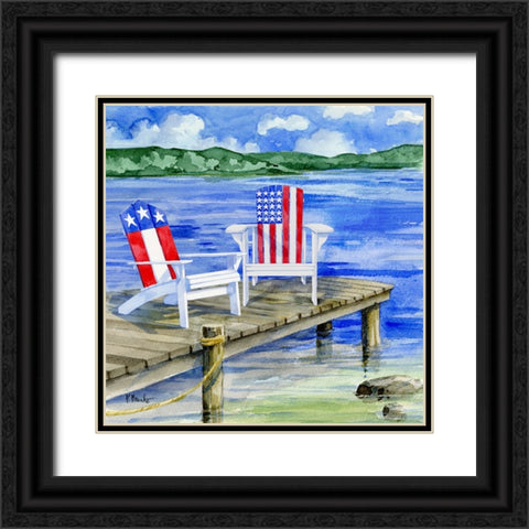 Patriotic Dock III Black Ornate Wood Framed Art Print with Double Matting by Brent, Paul