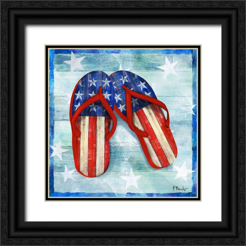 Freedom Flip Flops I Black Ornate Wood Framed Art Print with Double Matting by Brent, Paul