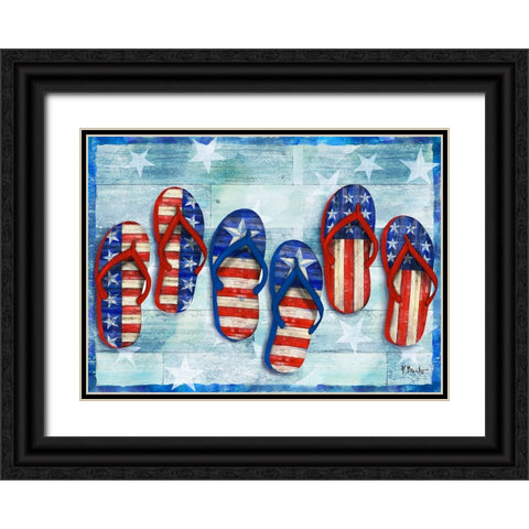 Freedom Flip Flops Horizontal Black Ornate Wood Framed Art Print with Double Matting by Brent, Paul