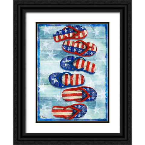 Freedom Flip Flops Vertical Black Ornate Wood Framed Art Print with Double Matting by Brent, Paul