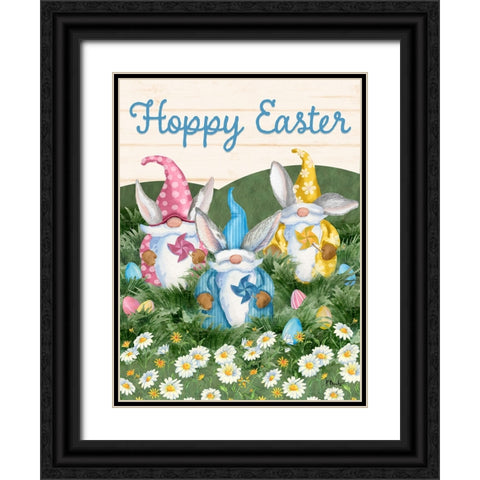 Easter Rabbit Gnomes Vertical Black Ornate Wood Framed Art Print with Double Matting by Brent, Paul