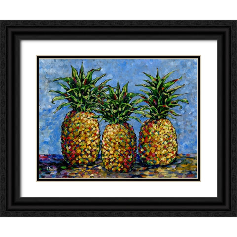 Impressions of Pineapples Horizontal II Black Ornate Wood Framed Art Print with Double Matting by Brent, Paul