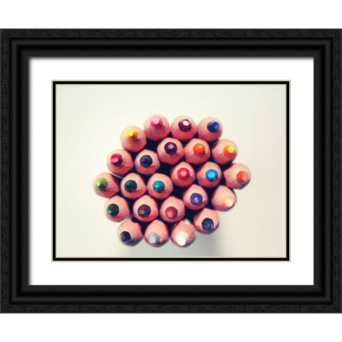 Abstract 17 Black Ornate Wood Framed Art Print with Double Matting by Lee, Rachel