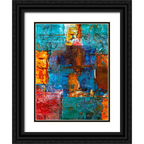 Abstract 49 Black Ornate Wood Framed Art Print with Double Matting by Lee, Rachel