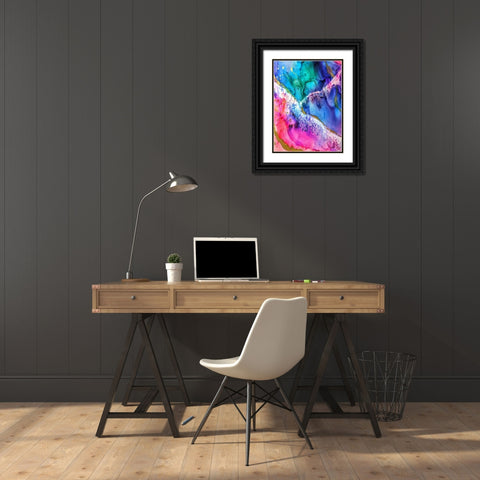 Abstract 51 Black Ornate Wood Framed Art Print with Double Matting by Lee, Rachel