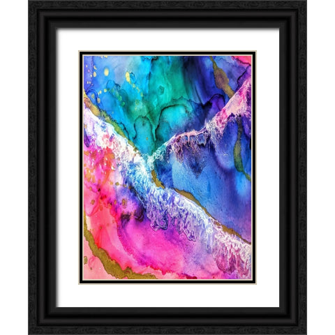 Abstract 51 Black Ornate Wood Framed Art Print with Double Matting by Lee, Rachel