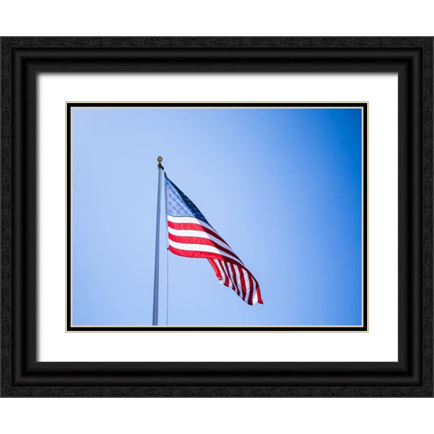 American Flag Black Ornate Wood Framed Art Print with Double Matting by Lee, Rachel