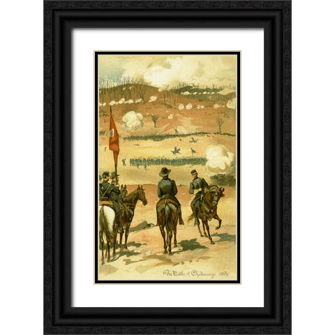 Battle of Chattanooga Drawing 1 Black Ornate Wood Framed Art Print with Double Matting by Lee, Rachel