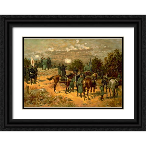 Battle of Chattanooga Drawing 2 Black Ornate Wood Framed Art Print with Double Matting by Lee, Rachel
